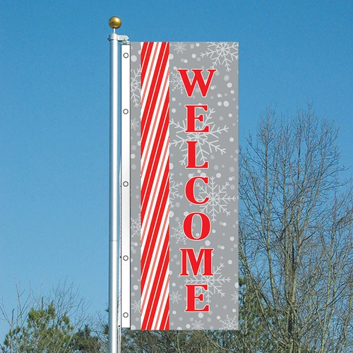 Candy Cane - WELCOME 3x8 Vertical Outdoor Marketing Flag