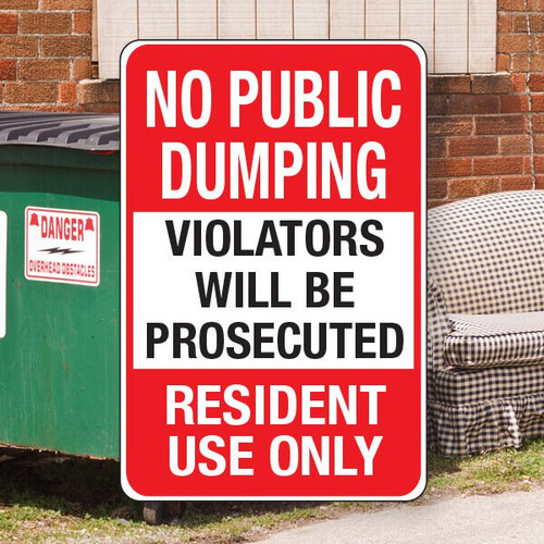 No Public Dumping-12" x 18" Aluminum Sign