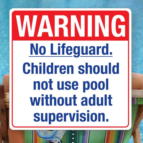 No Lifeguard-18" x 18" Aluminum Sign