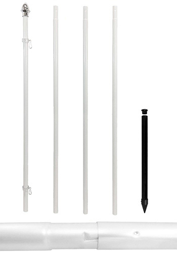 13 Foot White Aluminum Flag Pole