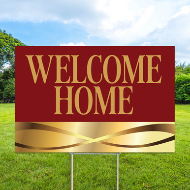 Golden Ribbon Maroon Coroplast Yard Signs