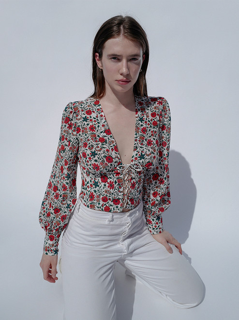 The Bennie - White Batik Floral