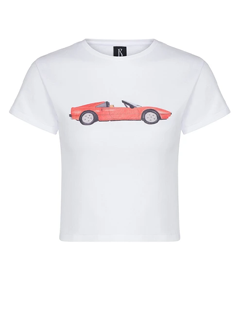 Topless! Baby Tee - White, product front