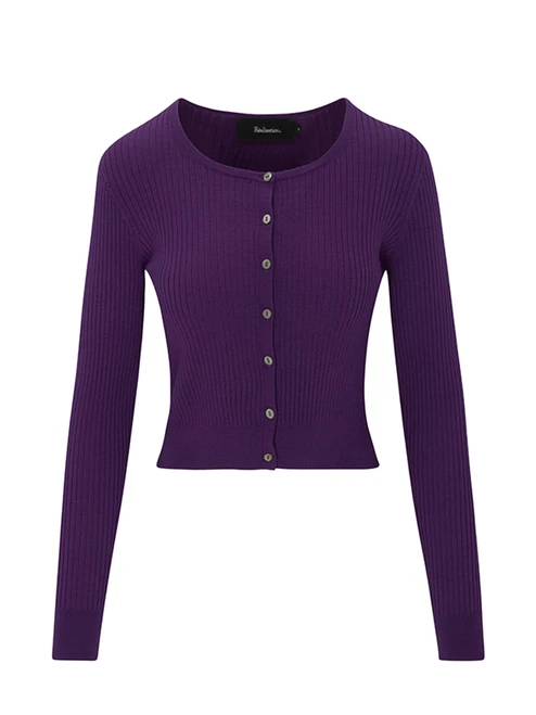 The Winona Cardigan - Deep Purple, product front
