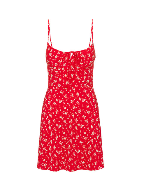 Ruby Cherry Bomb | Silk one shoulder mini dress | Réalisation