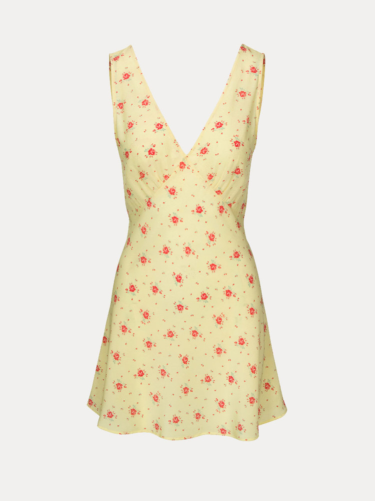 Realisation Par isabelli verona　ワンピース The Isabelli Verona | Yellow Floral Mini Dress | Réalisation Par