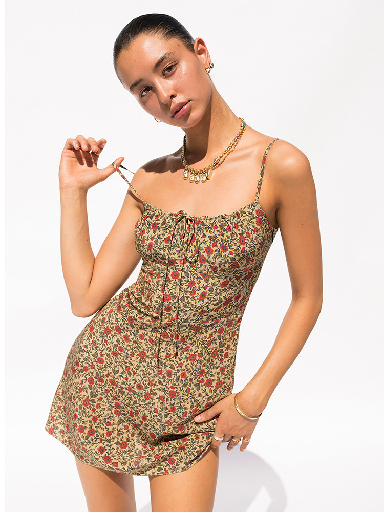 Realisation Par/THE INEZ 花柄 キャミソールワンピース The Inez Dahlia | Silk Floral Mini Dress | Réalisation Par