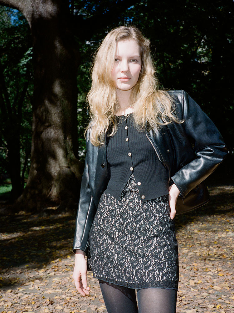 The Winona Cardigan - Black, model shot
