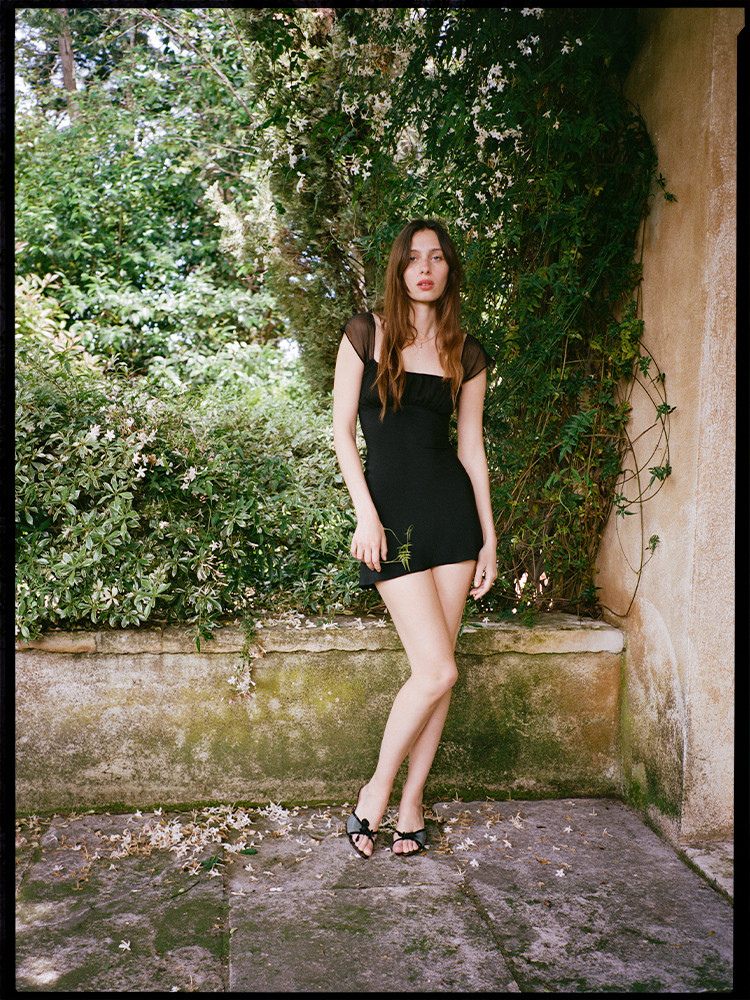 スカート Realisation par The Lila Celestial | Sheer Black Maxi Dress | Réalisation Par