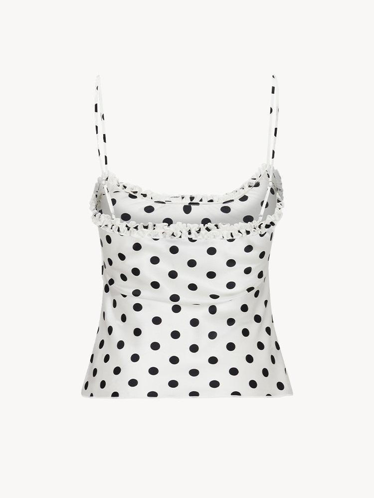 Evie Dolce Spot | Silk Spotted Top | Réalisation Par