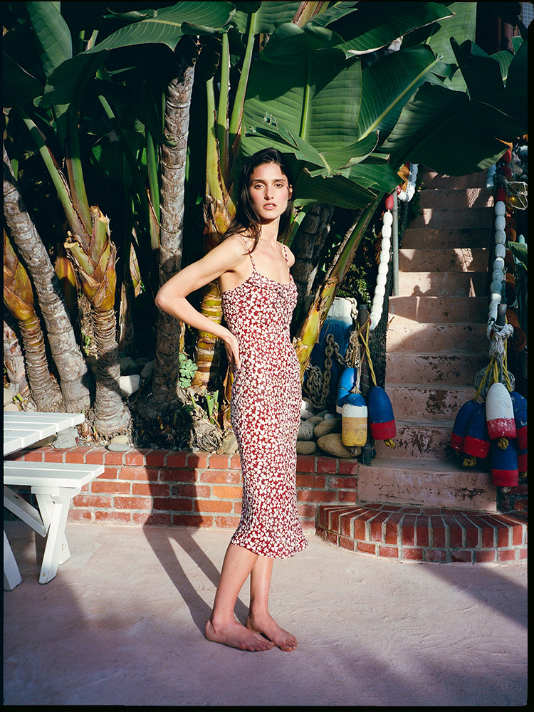 Realisationpar The Inez シルクワンピース Skye Lucky | Clover Silk Midi Dress | Réalisation Par