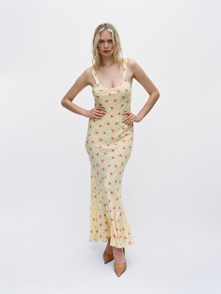 The Allegra Verona | Yellow Floral Slip Dress | Réalisation Par