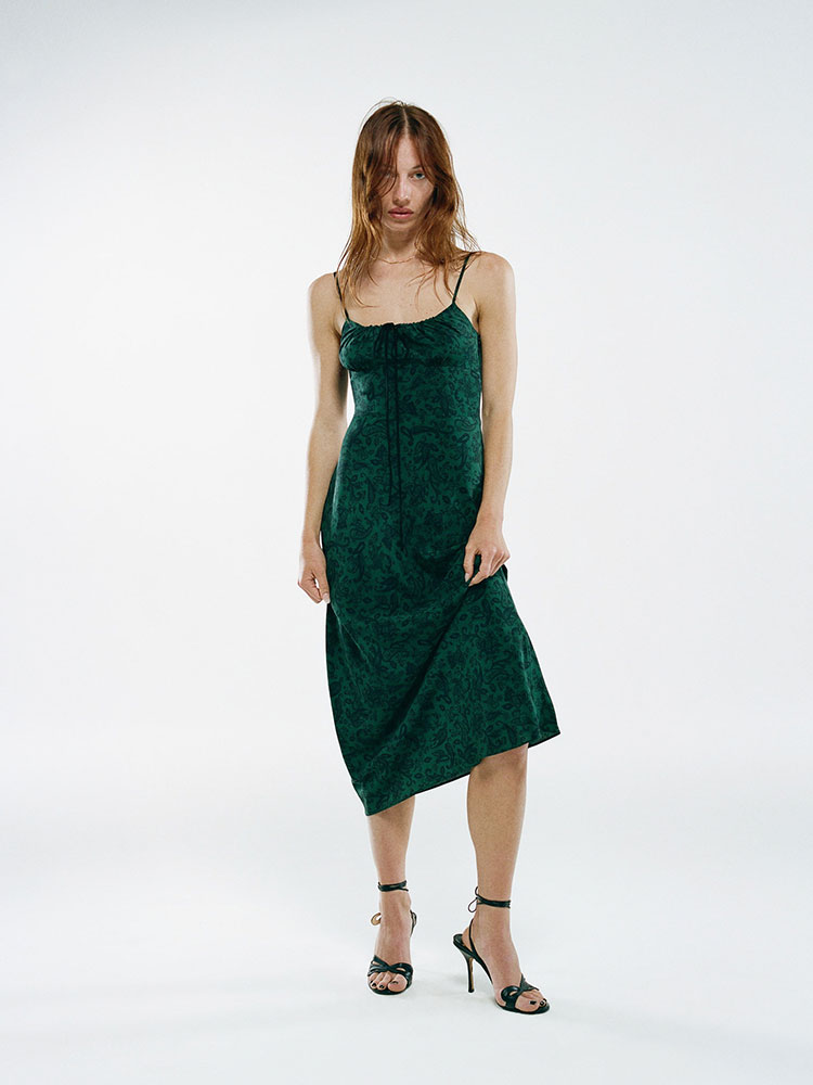 The Alba Dazed Noir | Dark Paisley Print Midi Dress