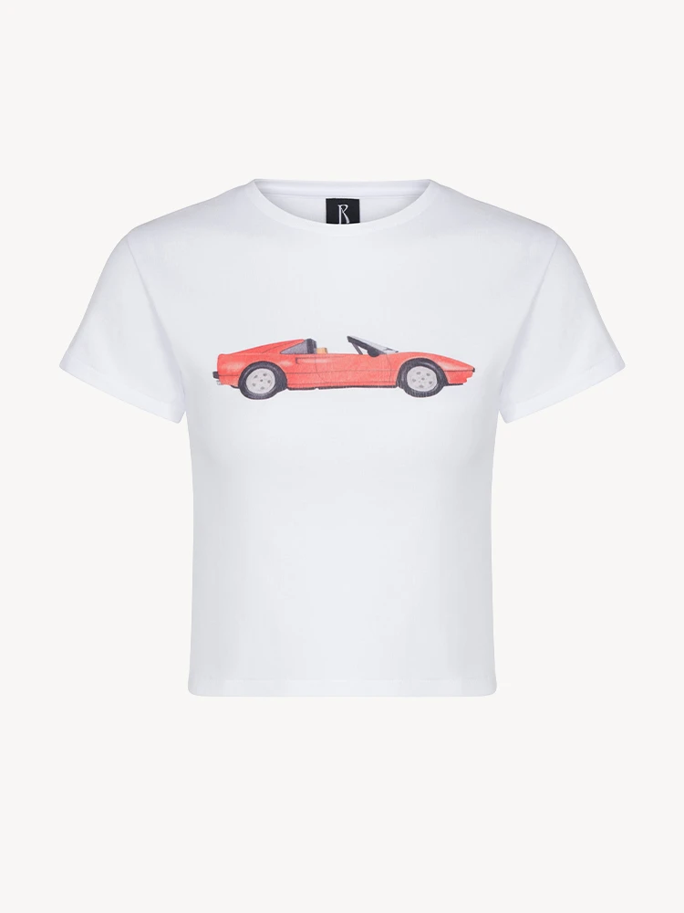 Topless! Baby Tee - White, product front