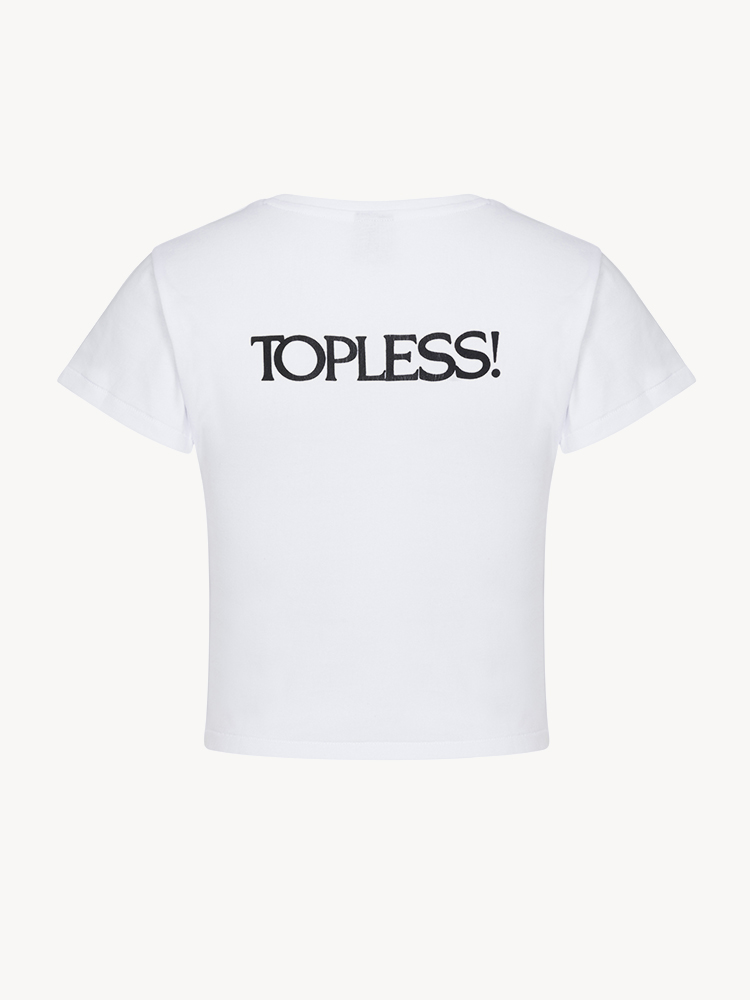 Topless! Baby Tee - White