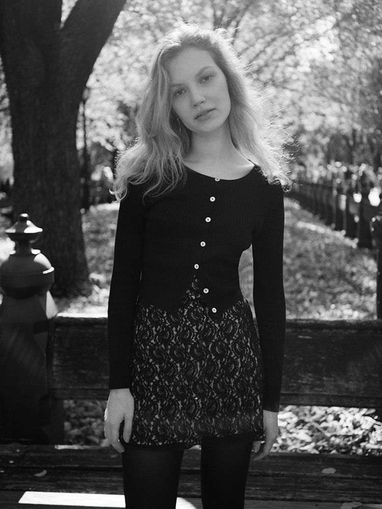 The Winona Cardigan - Black, model shot