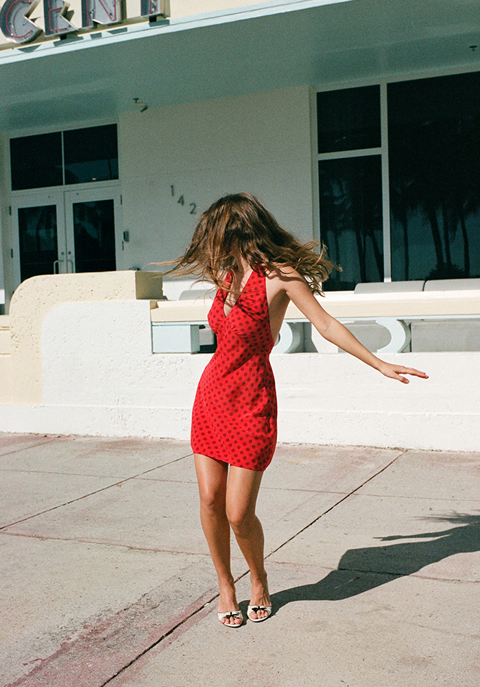 ワンピース Realsaition par Leila Aura | Polka Dot Halter Mini Dress | Réalisation Par