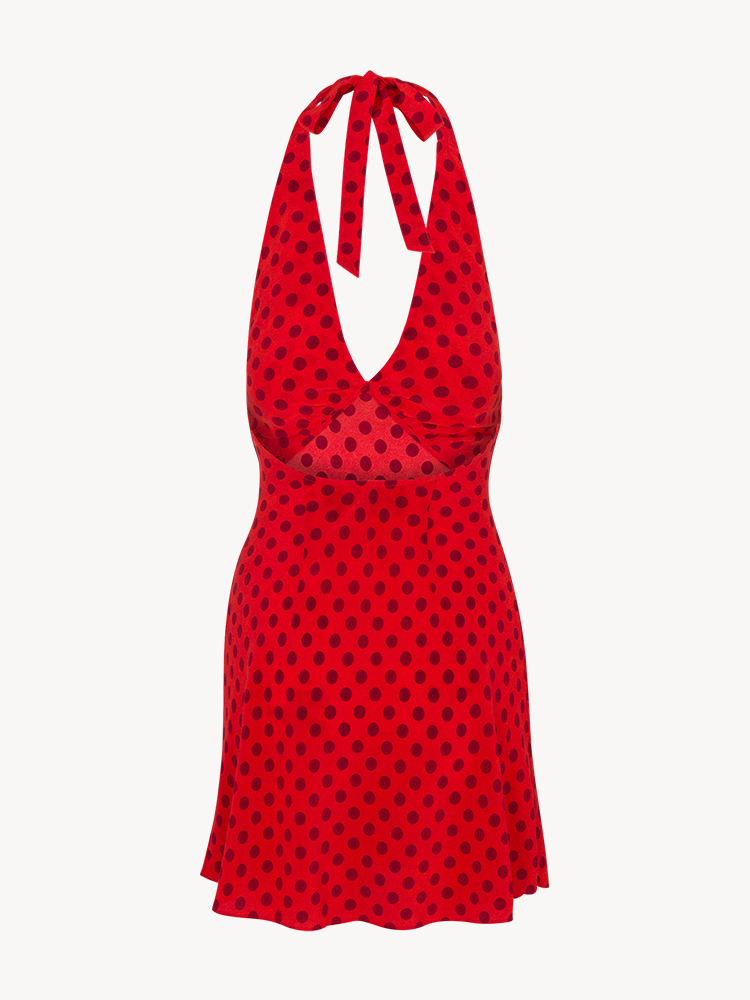 ワンピース Realsaition par Leila Aura | Polka Dot Halter Mini Dress | Réalisation Par
