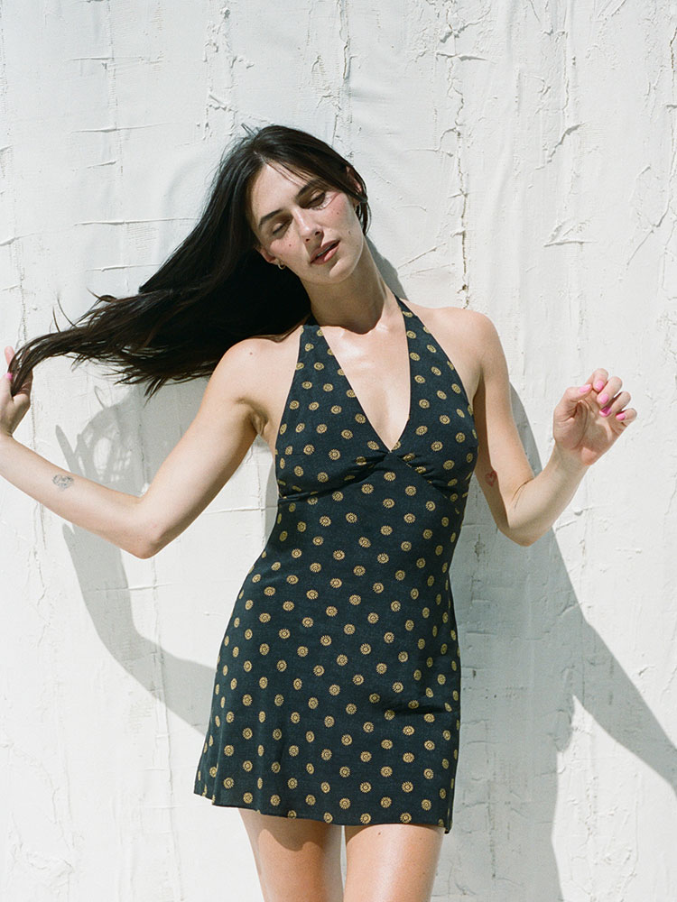 Realisation Par スカート S Leila Sunburst | Silk Halter Mini Dress | Réalisation Par