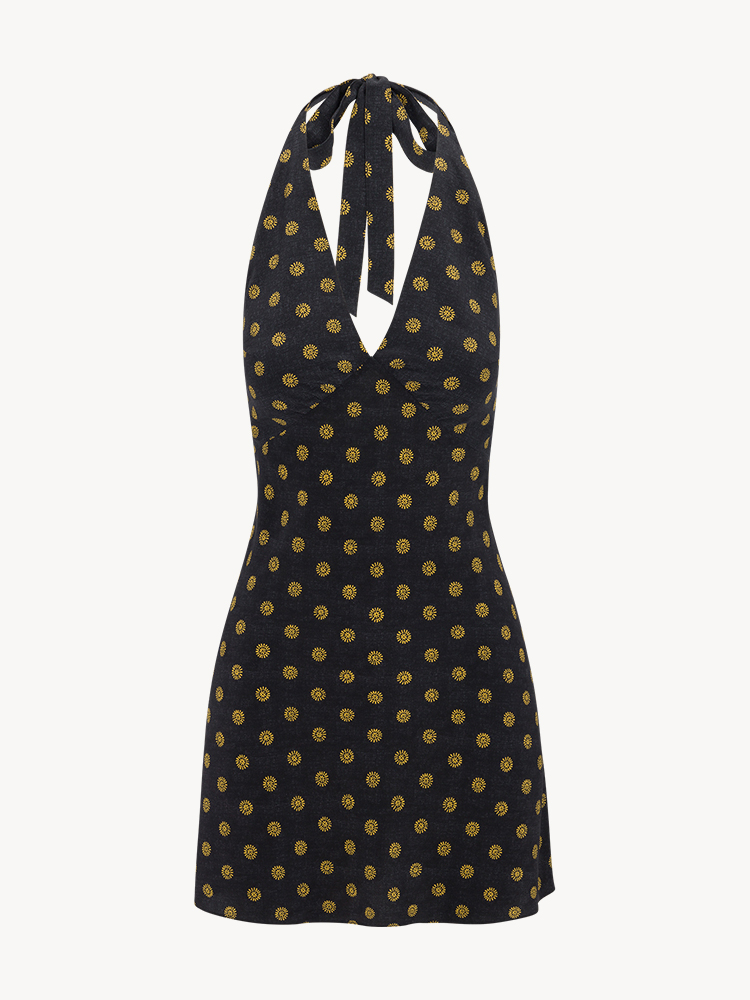 ワンピース Realsaition par Leila Sunburst | Silk Halter Mini Dress | Réalisation Par