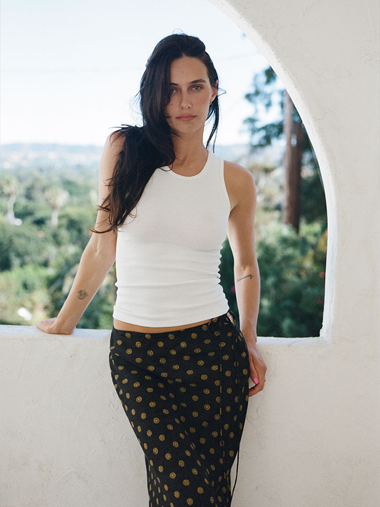 Realisation Par スカート S Georgia Sunburst | Printed Silk Maxi Skirt | Réalisation Par