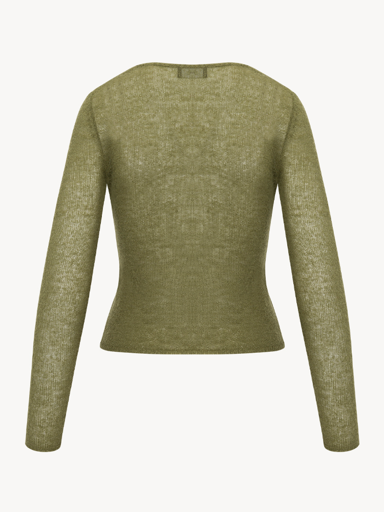 The Moon in Moss | Long Sleeve Knitted Top | Réalisation Par