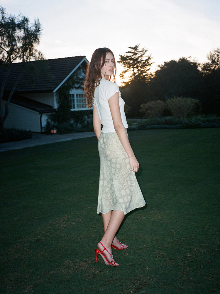 The Carmen Absinthe | Silk Mini Skirt | Réalisation Par
