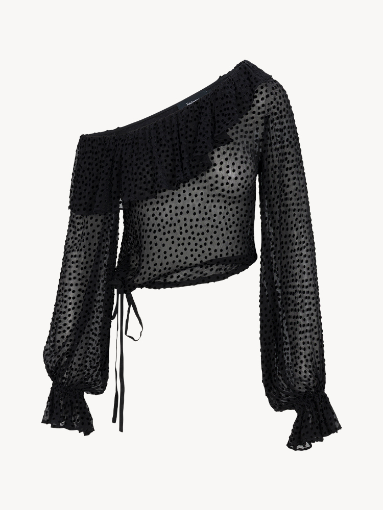 Corinne Devoré Spot | Balloon Sleeve Silk Top | Réalisation Par