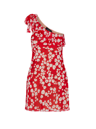 Ruby Cherry Bomb | Silk one shoulder mini dress | Réalisation
