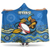 Gold Coast Sport Custom Hooded Blanket - Custom Blue Titans Blooded Aboriginal Inspired Hooded Blanket