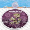 Queensland Sport Custom Beach Blanket - Custom Maroon Cane Toad Blooded Aboriginal Inspired Beach Blanket