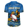 Gold Coast Rugby Jersey - Custom Blue Titans Blooded Aboriginal Inspired