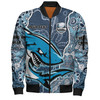 Sutherland and Cronulla Grand Final Bomber Jacket - Custom With Contemporary Style Of Aboriginal Painting