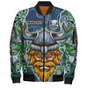 Canberra City Bomber Jacket - Custom With Contemporary Style Of Aboriginal Painting