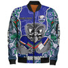 New Zealand Bomber Jacket - Custom With Contemporary Style Of Aboriginal Painting