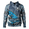 Sutherland and Cronulla Grand Final Hoodie - Custom With Contemporary Style Of Aboriginal Painting