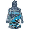 Sutherland and Cronulla Grand Final Snug Hoodie - Custom With Contemporary Style Of Aboriginal Painting
