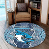 Sutherland and Cronulla Round Rug Custom With Contemporary Style Of Aboriginal Painting