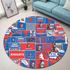 Newcastle Round Rug - Team Of Us Die Hard Fan Supporters Comic Style