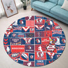 East of Sydney Round Rug - Team Of Us Die Hard Fan Supporters Comic Style