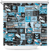 Sutherland and Cronulla Shower Curtain - Team Of Us Die Hard Fan Supporters Comic Style