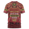 Australia Aboriginal T-shirt - Walking with 3000 Ancestors Behind Me Red and Gold Patterns T-shirt