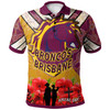 Australia Brisbane City Polo Shirt - Aboriginal Inspired And Anzac Day With Poppy Flower Patterns Polo Shirt