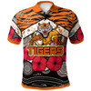 Australia South Western of Sydney Polo Shirt - Aboriginal Inspired Tiger Skin Texture Anzac Day Tiger With Poppy Polo Shirt
