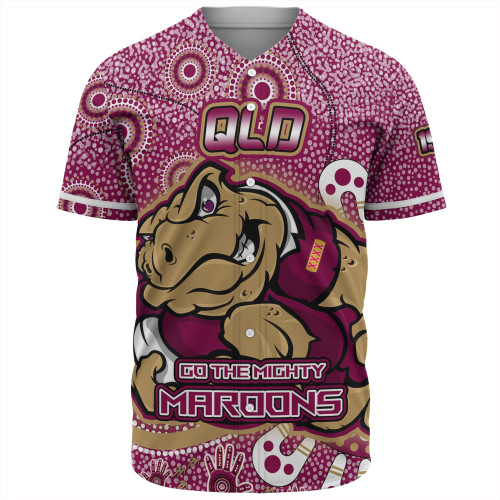 Queensland Baseball Shirt - Aboriginal Indigenous Inspired Real Fan Custom
