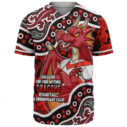 Illawarra and St George Baseball Shirt - Custom Camouflage With Aboriginal Style