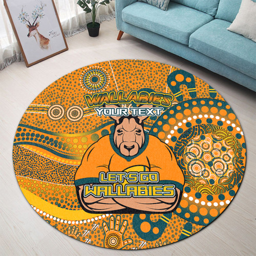Australia Aboriginal Custom Round Rug - Aboriginal Indigenous Inspired Real Fan Round Rug