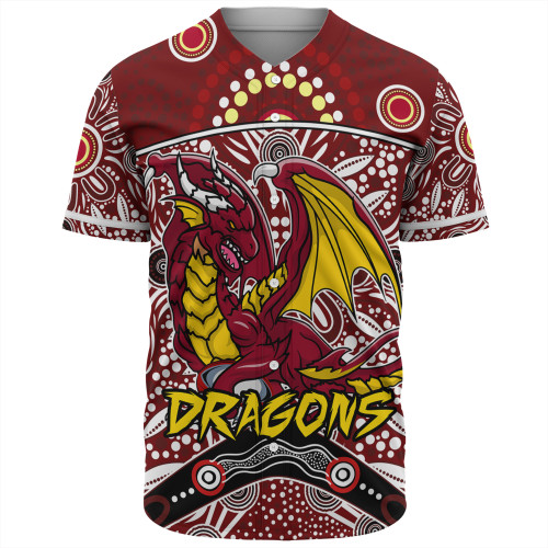 Illawarra and St George Baseball Shirt - Custom With Aboriginal Style