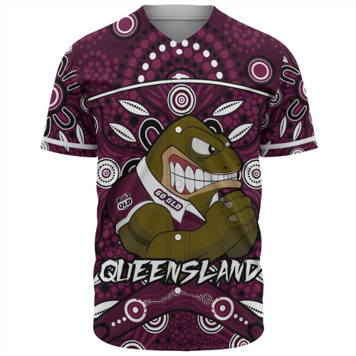 Queensland Baseball Shirt - Custom With Aboriginal Style