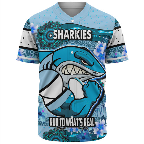 Sutherland and Cronulla Baseball Shirt - Run To What's Real With Aboriginal Style